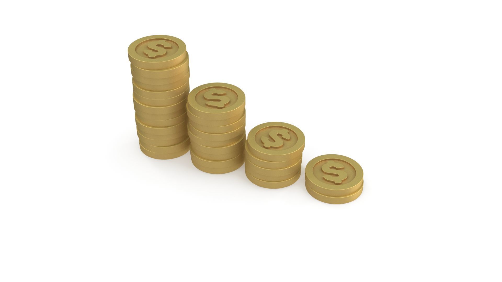 Dollar coins 3D model_3