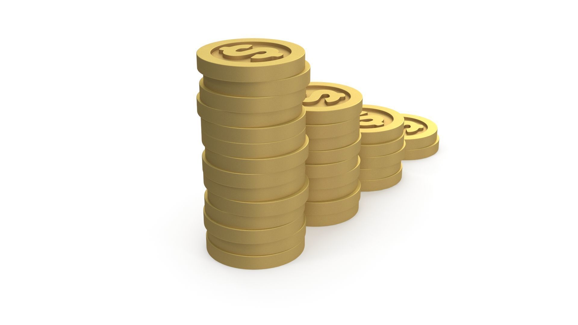 Dollar coins 3D model_6