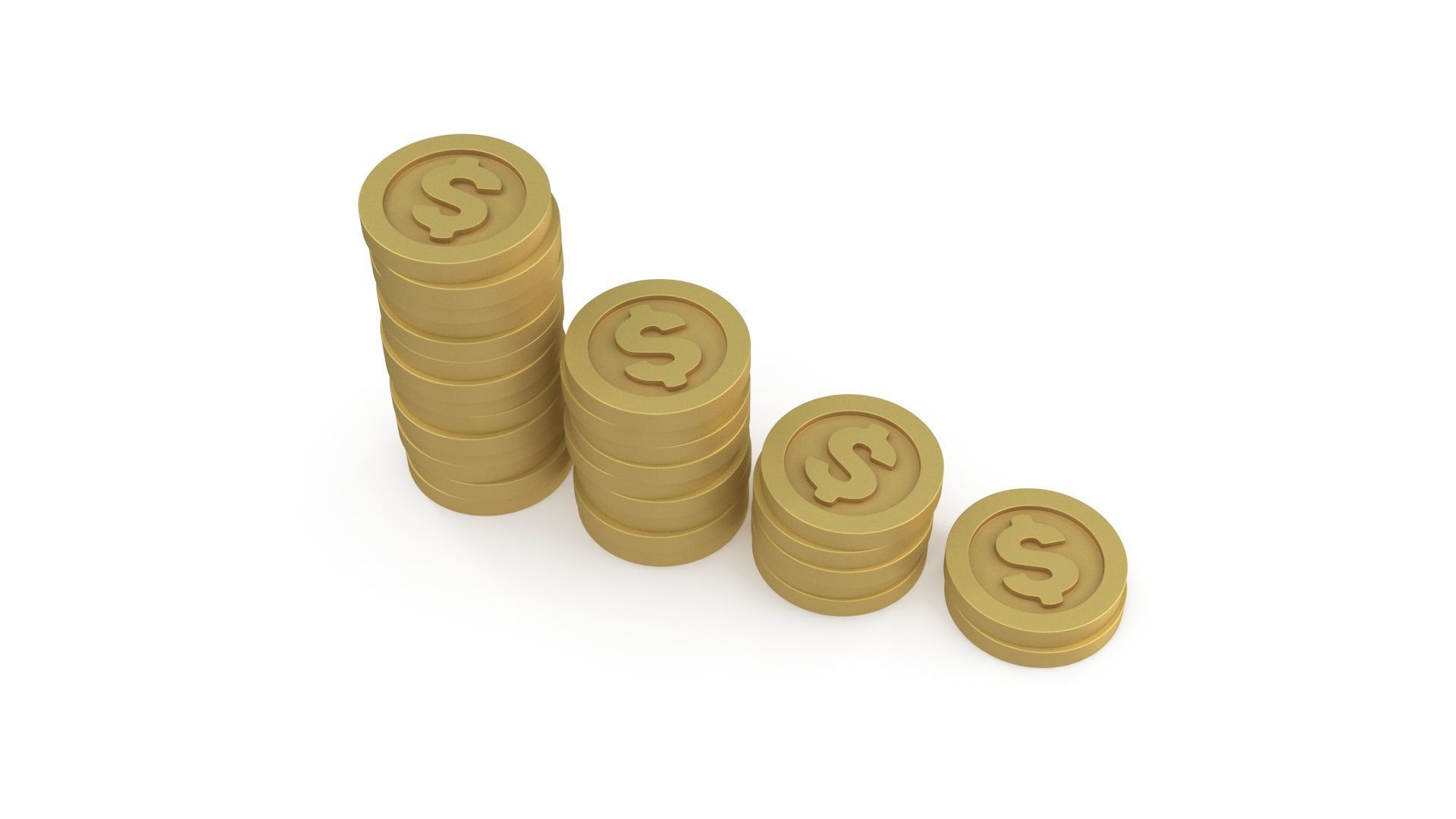Dollar coins 3D model_5