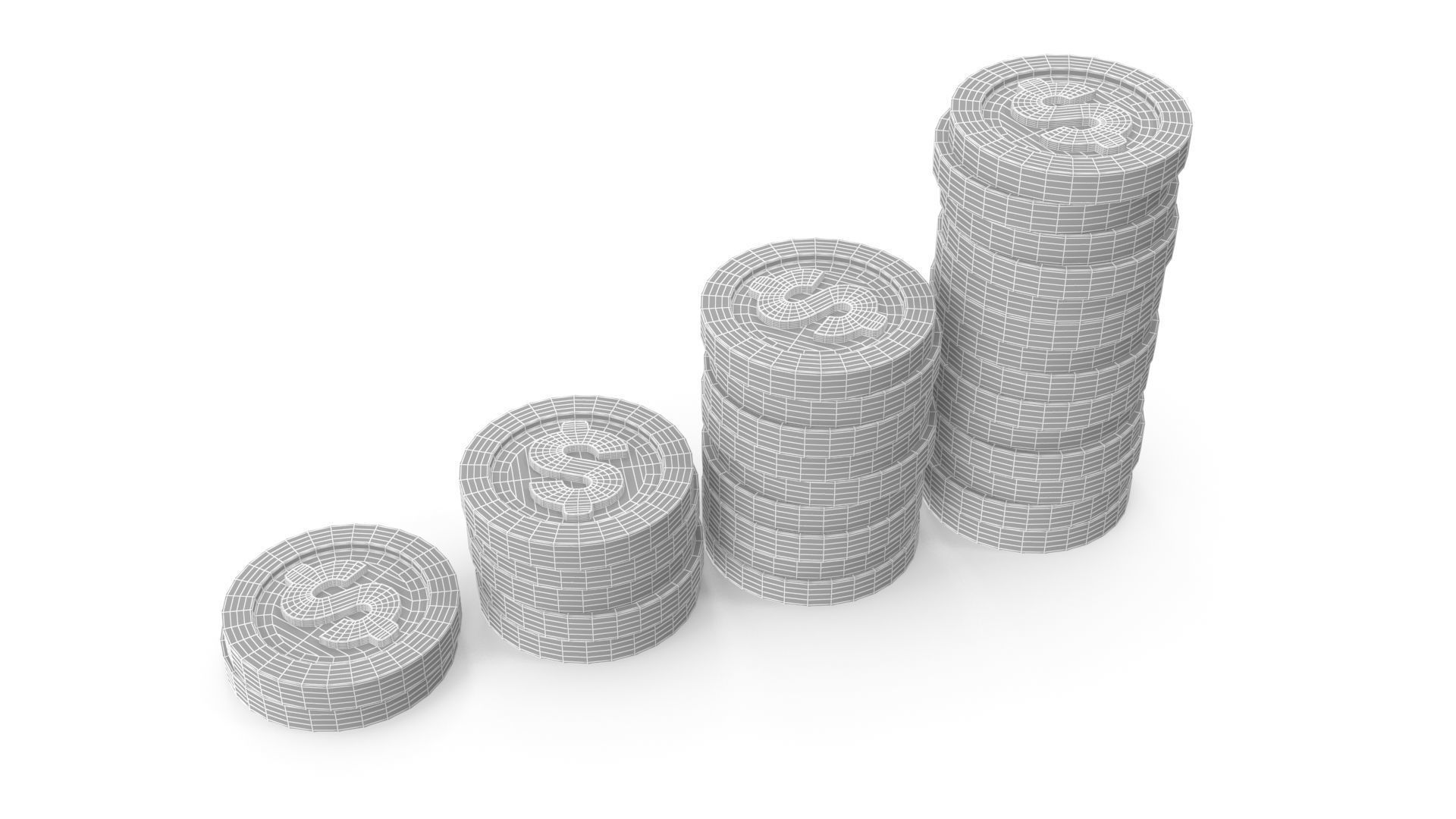 Dollar coins 3D model_8