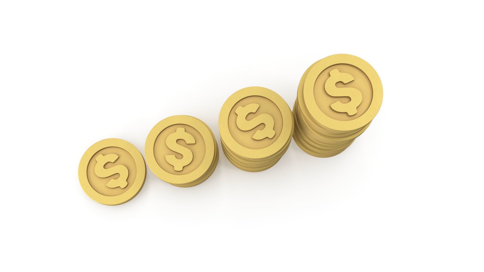 Dollar coins 3D model_4