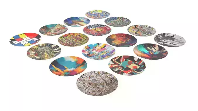 Abstract Art Plates Set