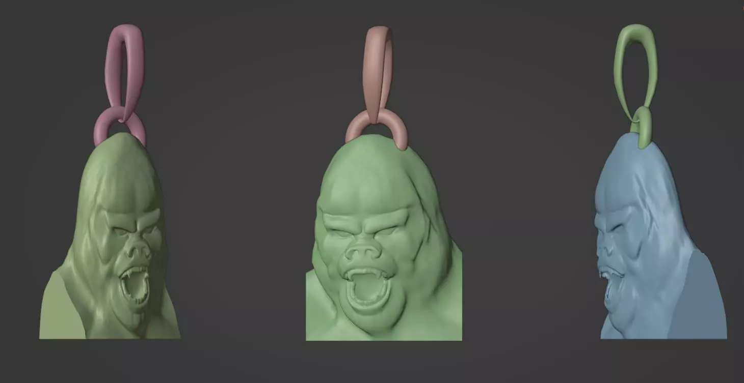 Gorilla pendant 3D print model 3D print model
