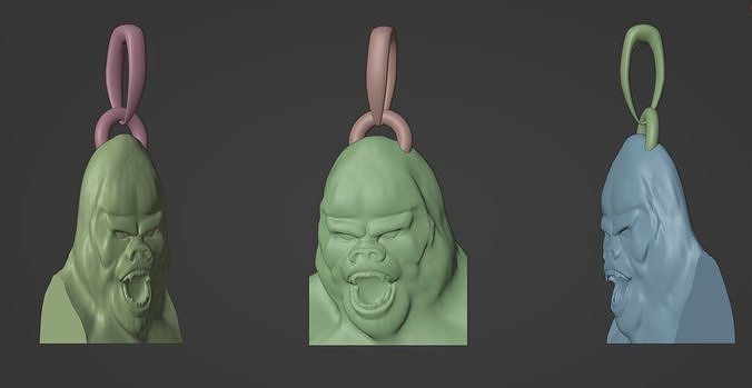 Gorilla pendant 3D print model 3D print model