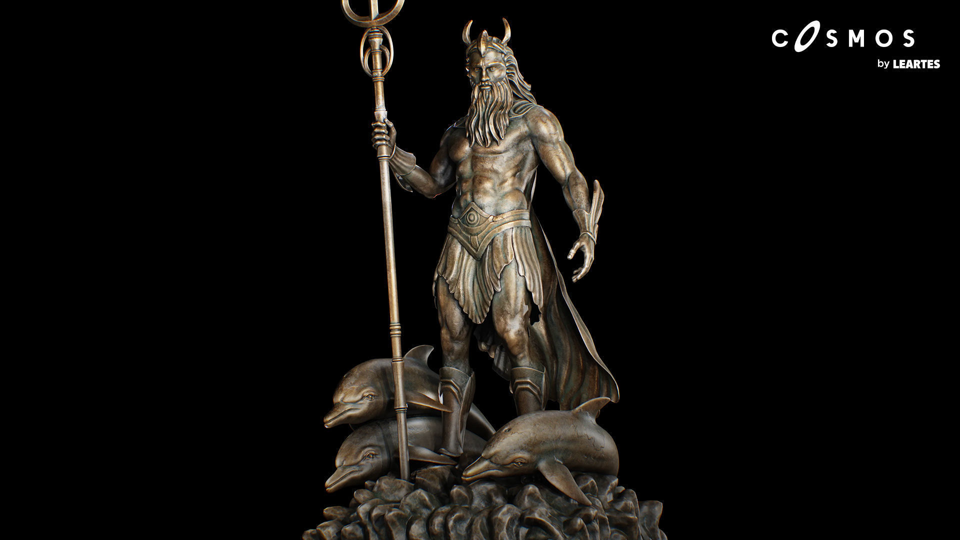 Poseidon Statues Low-poly 3D model_3