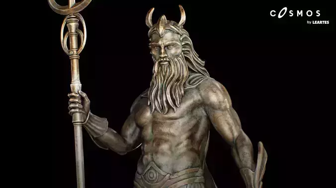 Poseidon Statues Low-poly 3D model