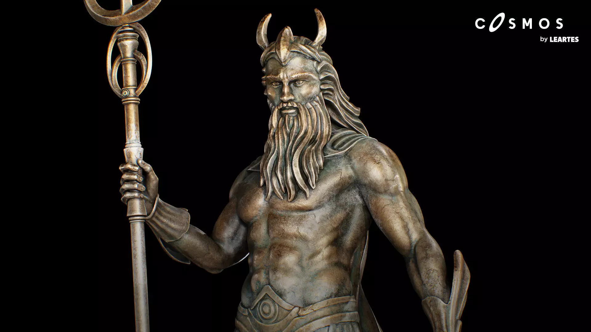 Poseidon Statues Low-poly 3D model_0