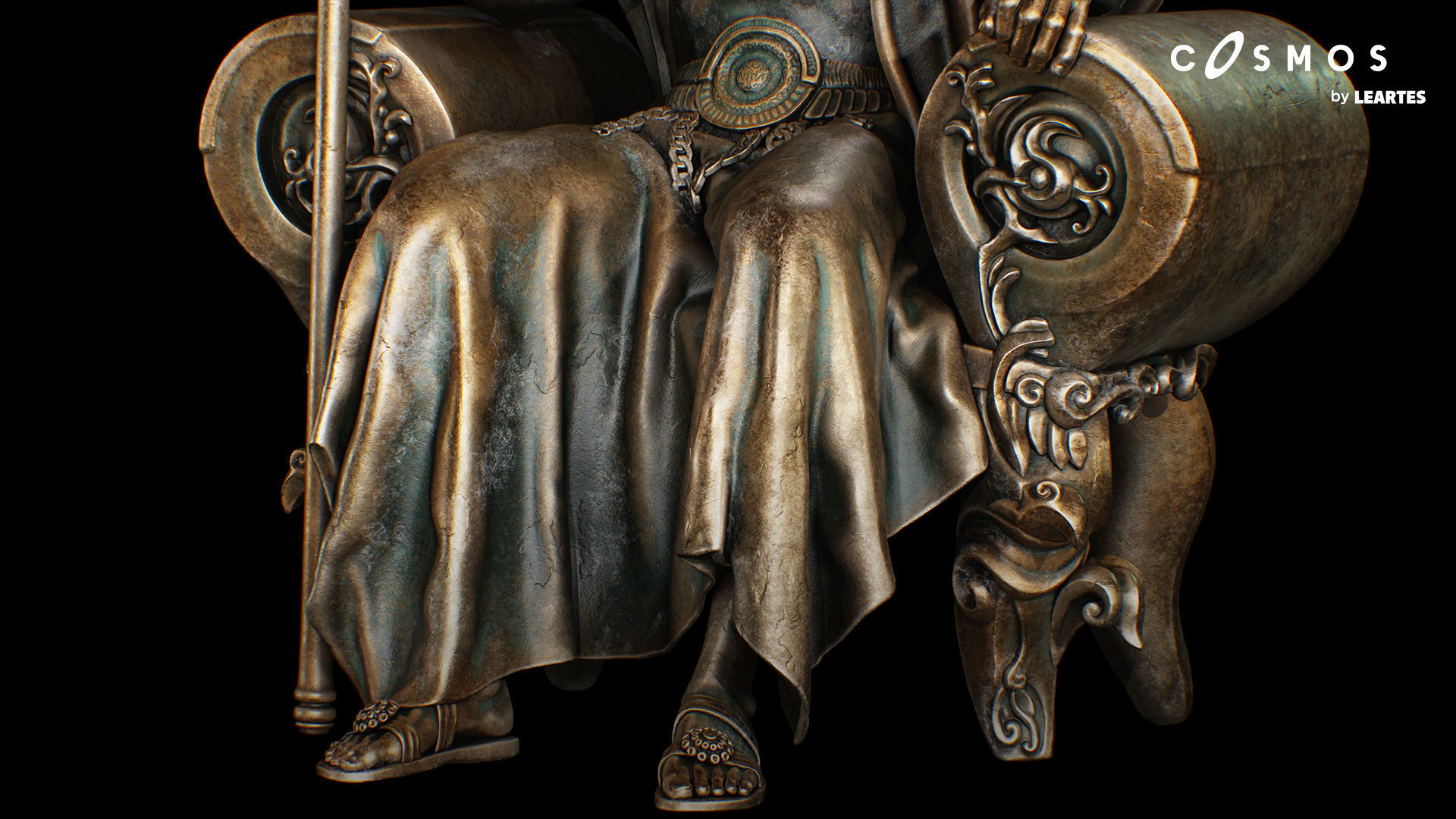 Poseidon Statues Low-poly 3D model_11