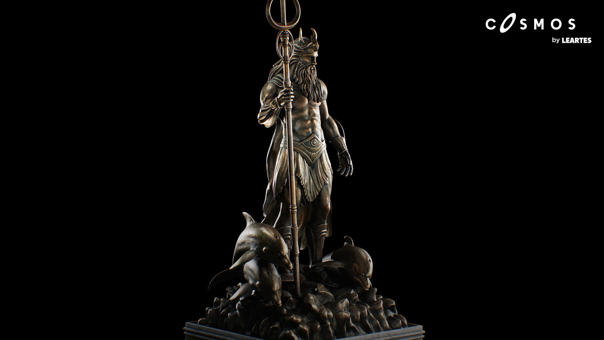 Poseidon Statues Low-poly 3D model_4