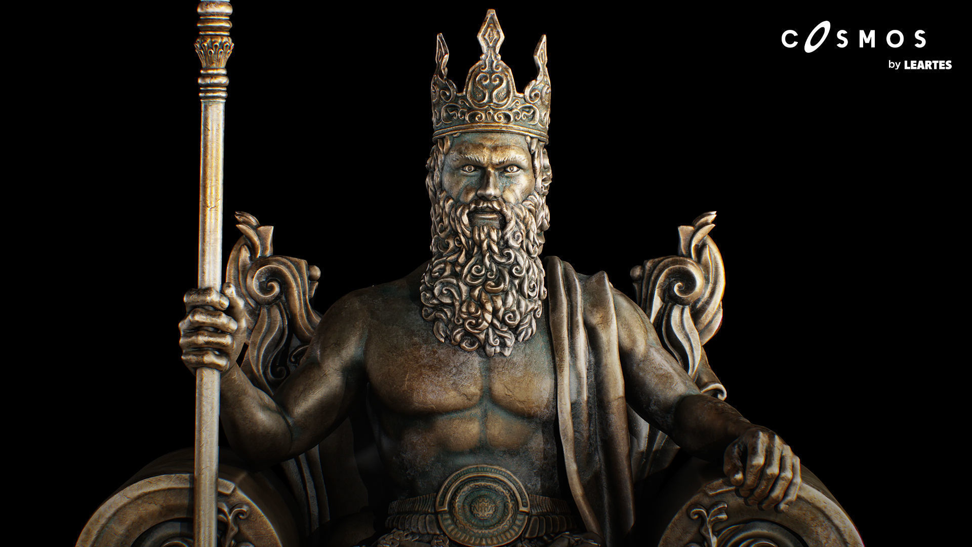 Poseidon Statues Low-poly 3D model_8