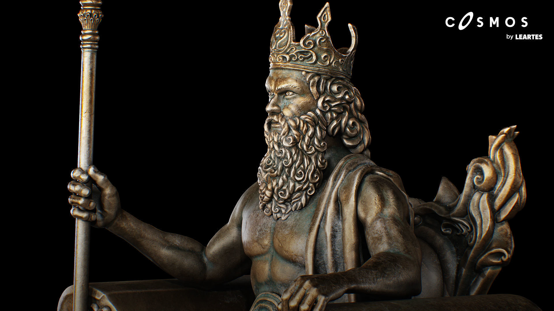 Poseidon Statues Low-poly 3D model_9