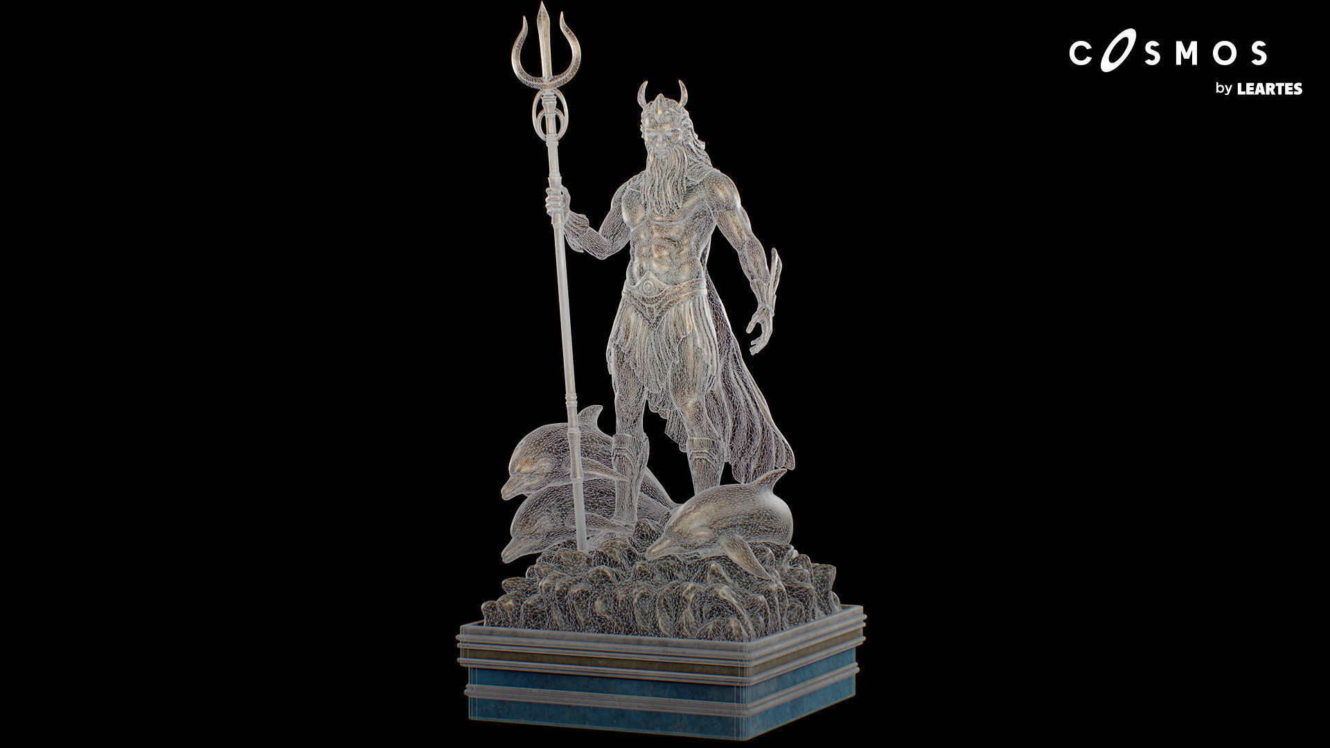 Poseidon Statues Low-poly 3D model_2