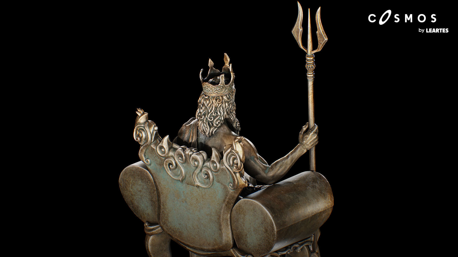 Poseidon Statues Low-poly 3D model_10