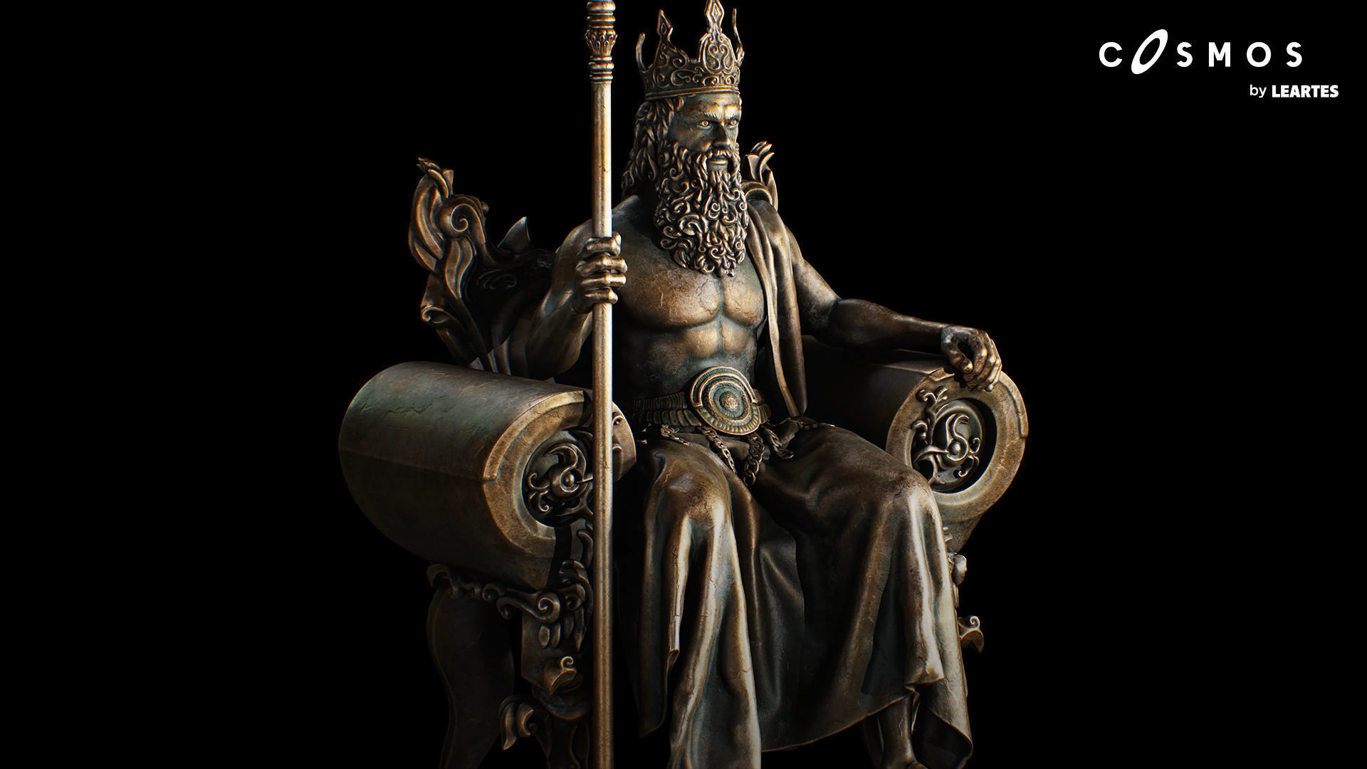 Poseidon Statues Low-poly 3D model_7