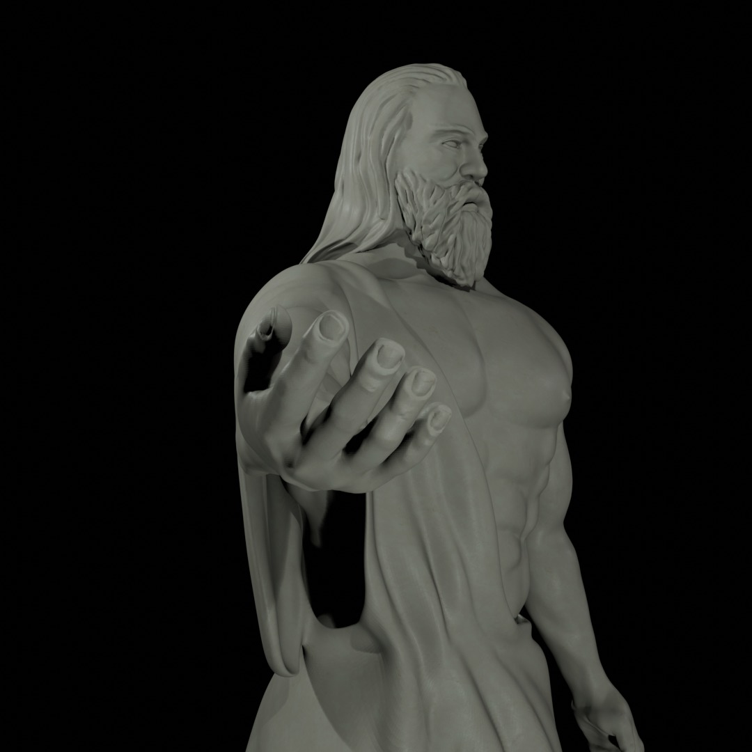 Zeus Statue Power and Majesty of Greek Mythology in Digital Art  3D model_6