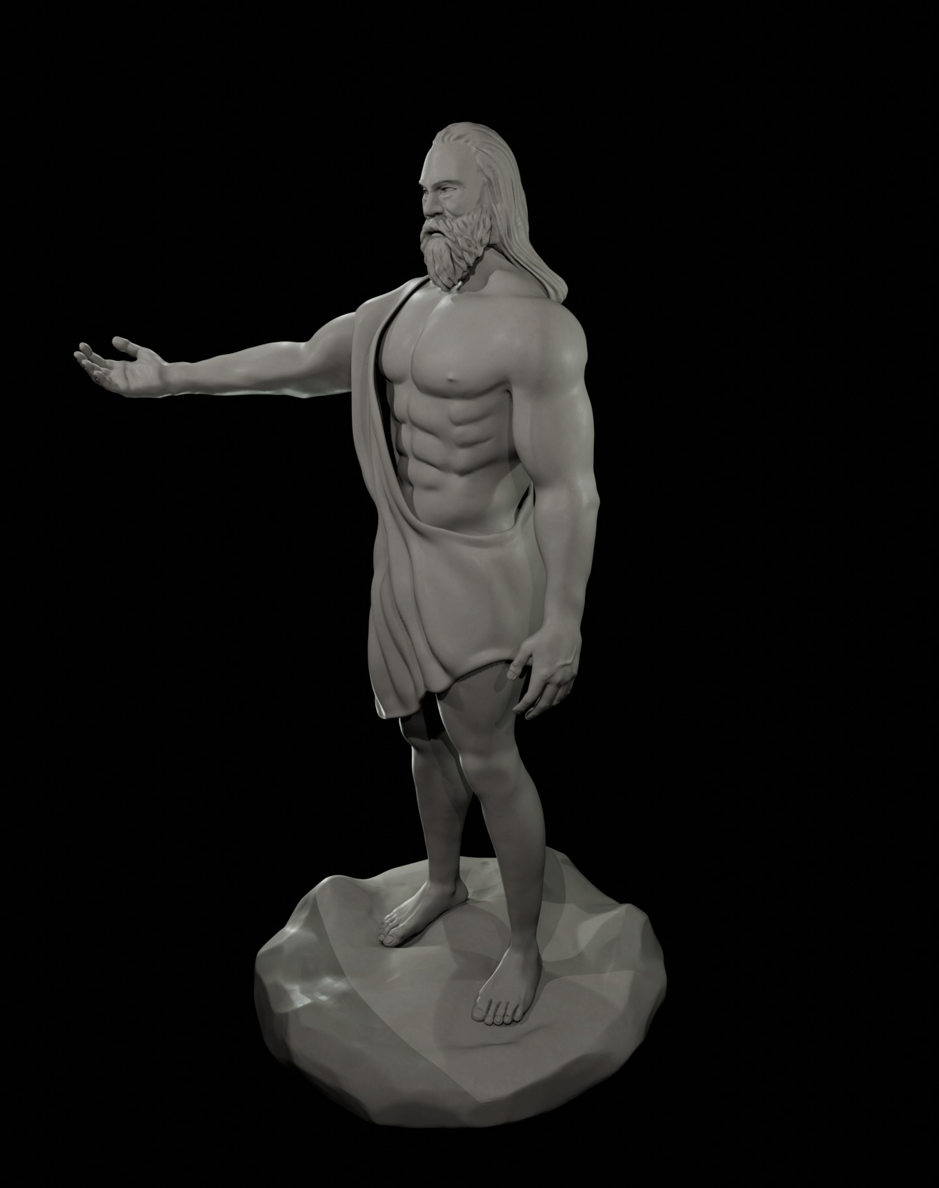 Zeus Statue Power and Majesty of Greek Mythology in Digital Art  3D model_2
