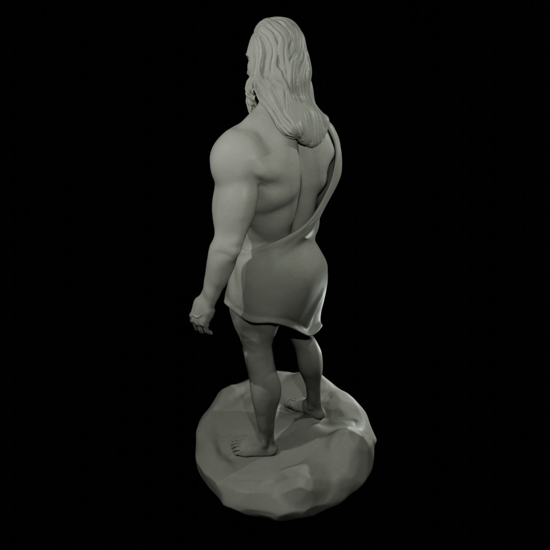 Zeus Statue Power and Majesty of Greek Mythology in Digital Art  3D model_4