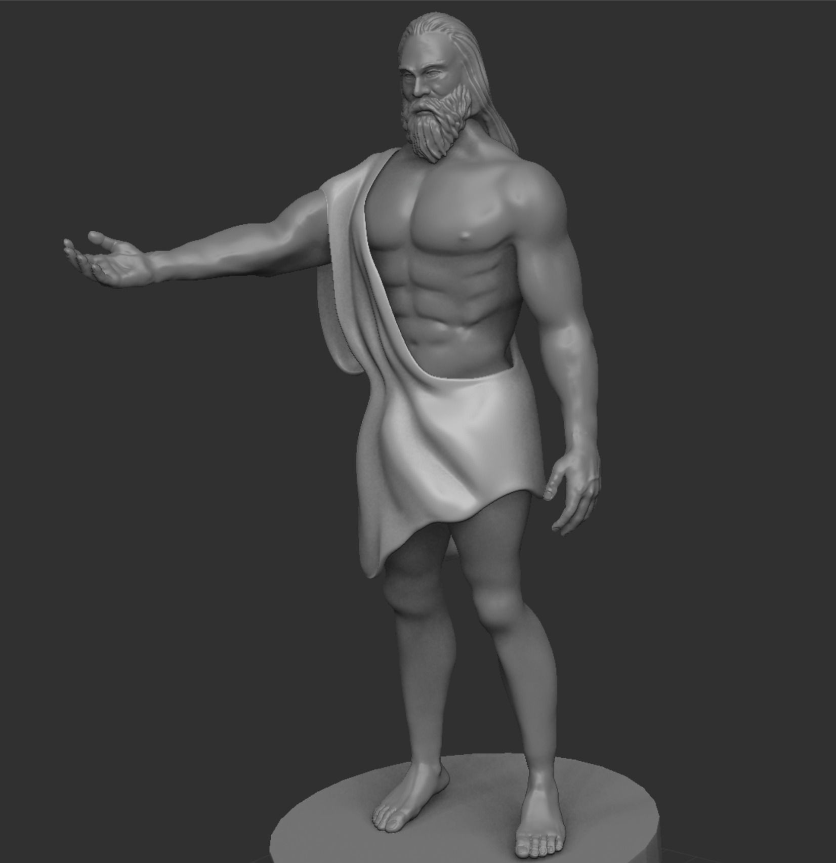 Zeus Statue Power and Majesty of Greek Mythology in Digital Art  3D model_7