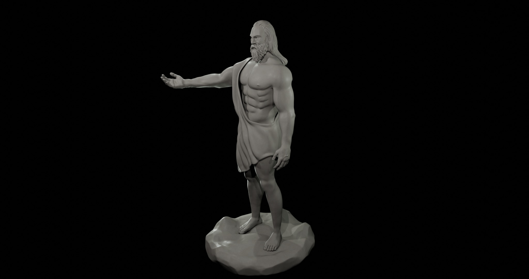 Zeus Statue Power and Majesty of Greek Mythology in Digital Art  3D model_1