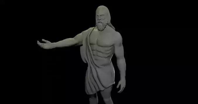 Zeus Statue Power and Majesty of Greek Mythology in Digital Art 