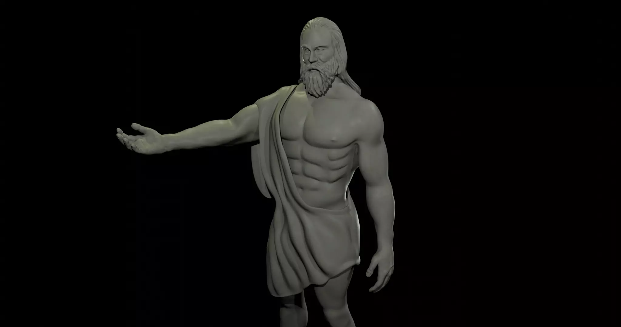 Zeus Statue Power and Majesty of Greek Mythology in Digital Art  3D model_0