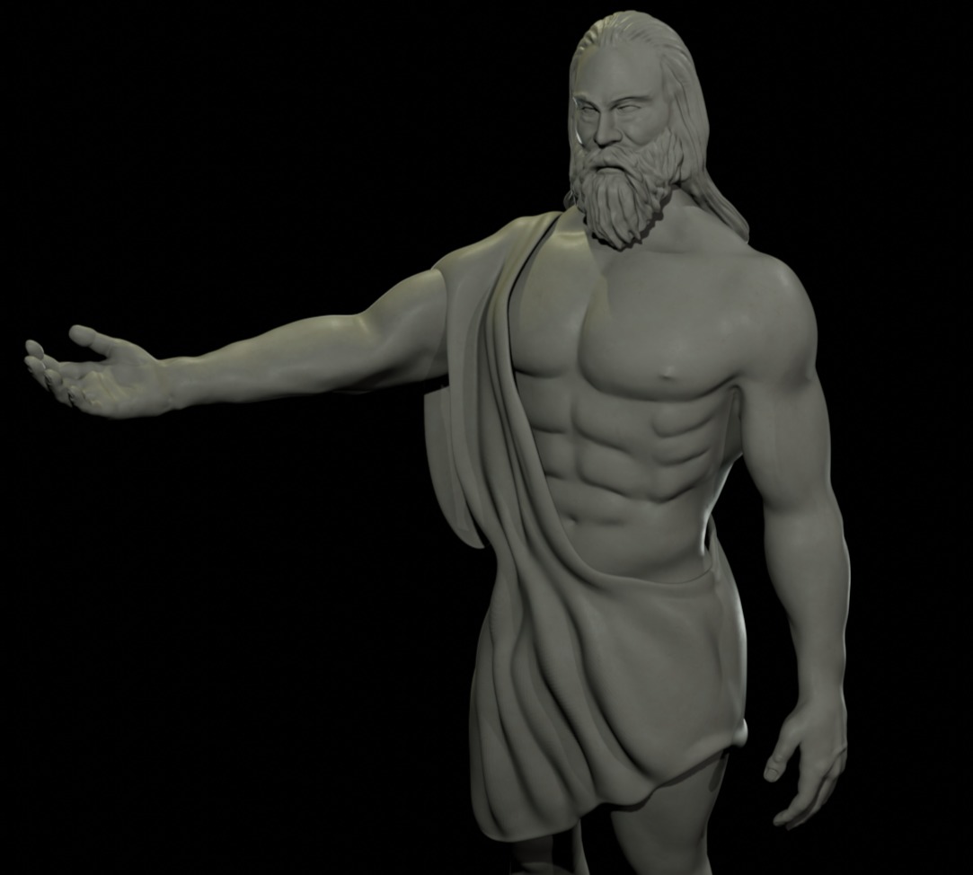 Zeus Statue Power and Majesty of Greek Mythology in Digital Art  3D model_3