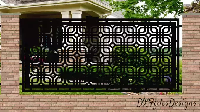 Fence panel 29102 - dxf file - laser cut - plasma cut 3D model