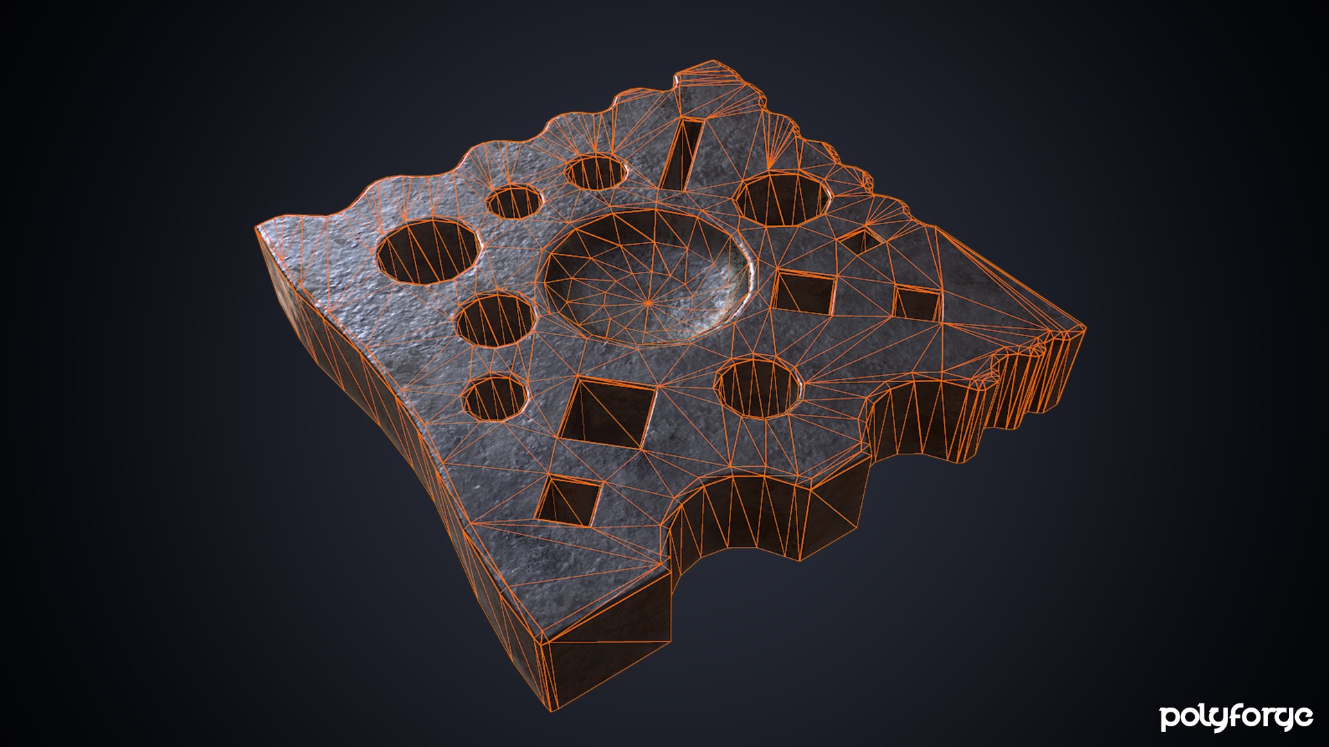 Old Swage Block - Blacksmith Metalwork Tools  Low-poly 3D model_5