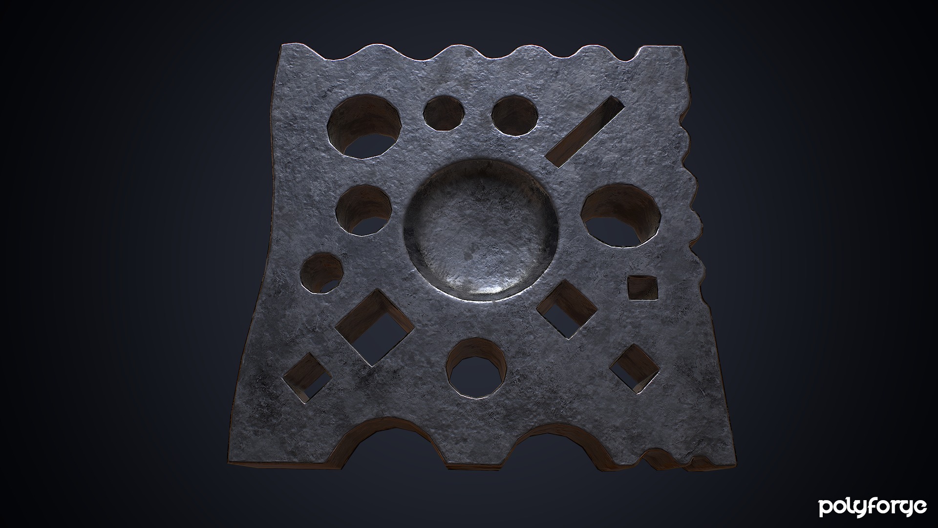 Old Swage Block - Blacksmith Metalwork Tools  Low-poly 3D model_4