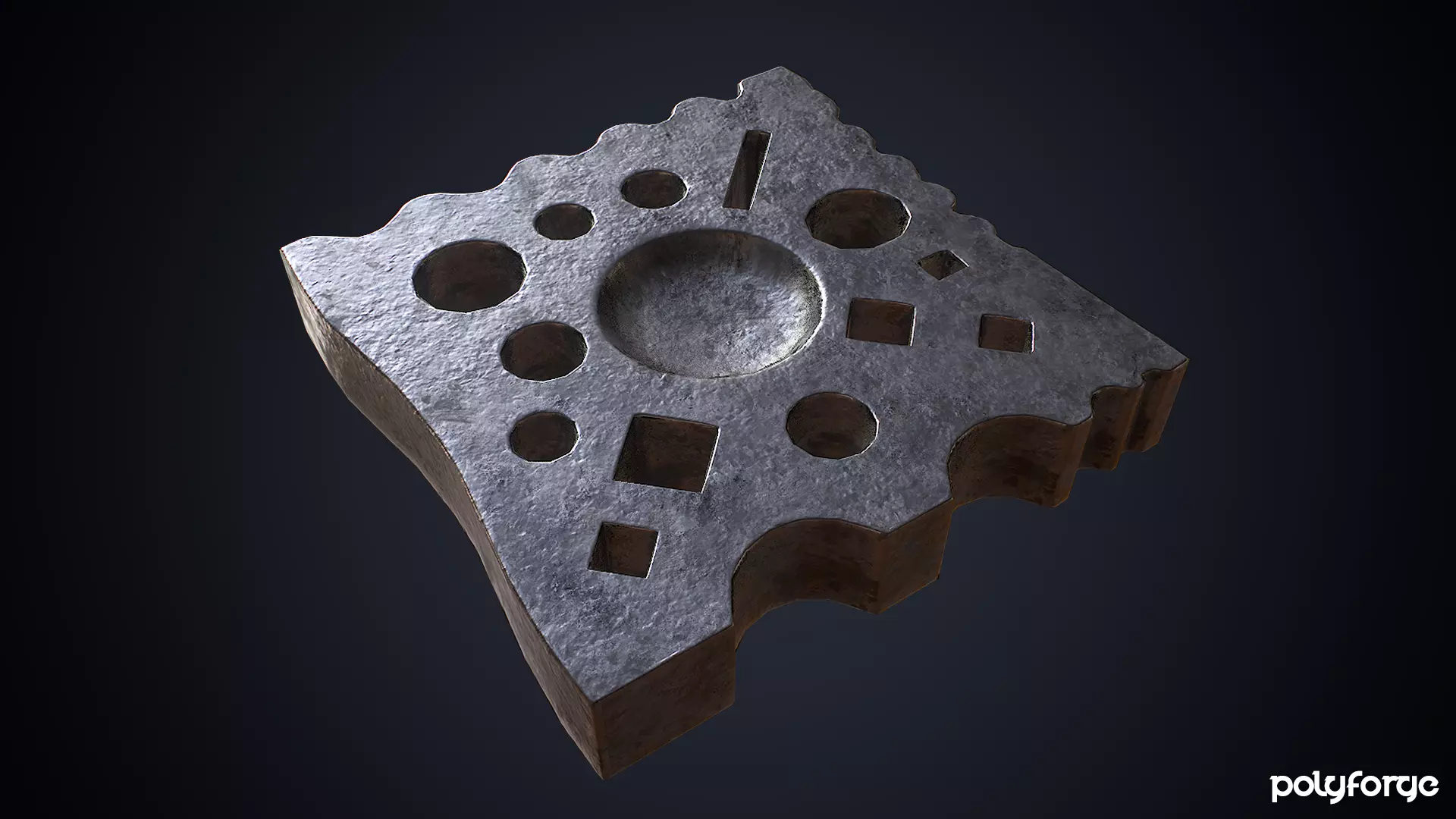 Old Swage Block - Blacksmith Metalwork Tools  Low-poly 3D model_0