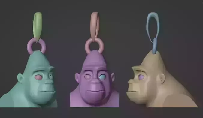 Gorilla  Cartoon Pandent 3d print model 
