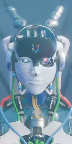 Futuristic Female Robot  3D model