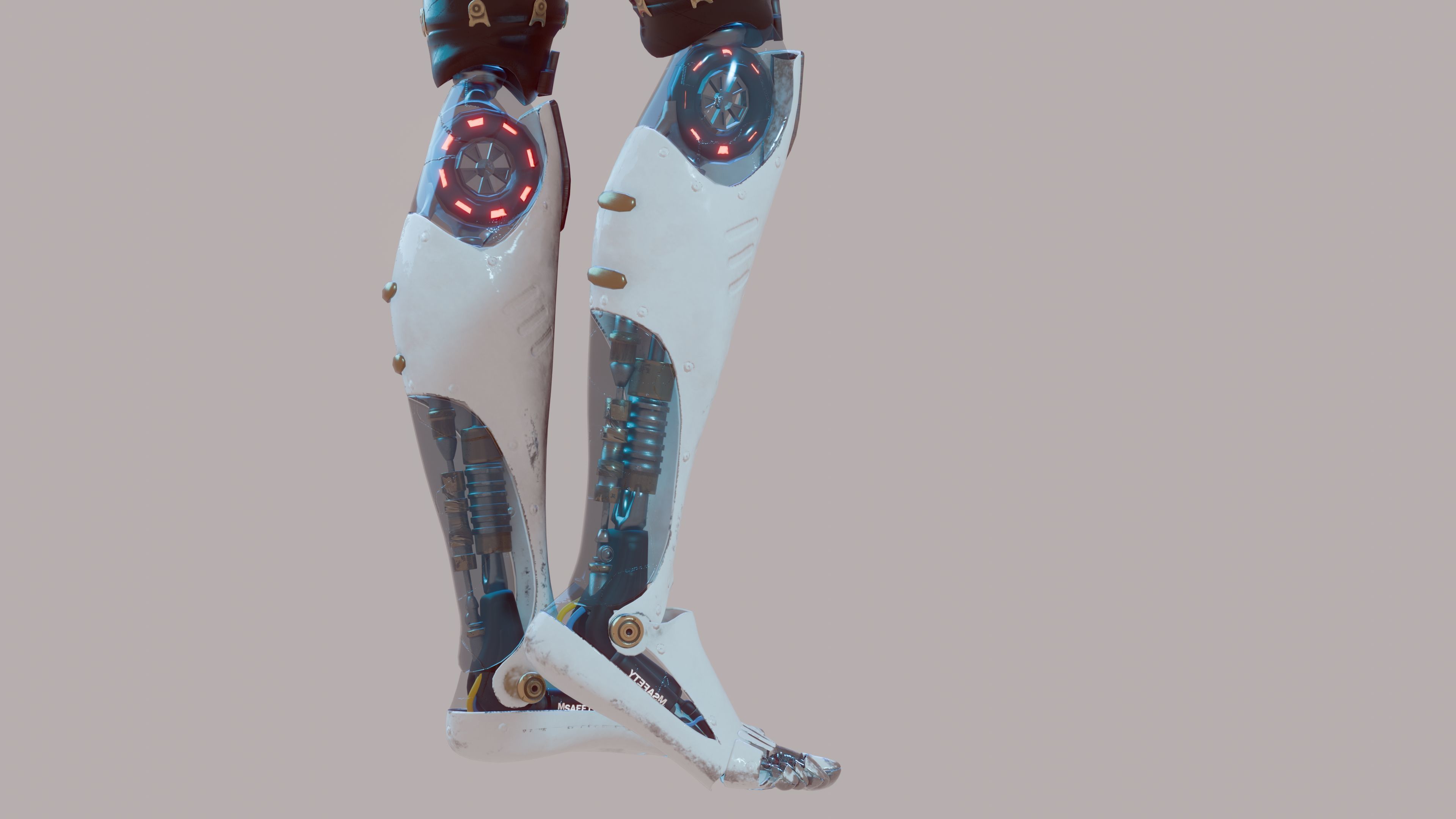 Futuristic Female Robot  3D model_14