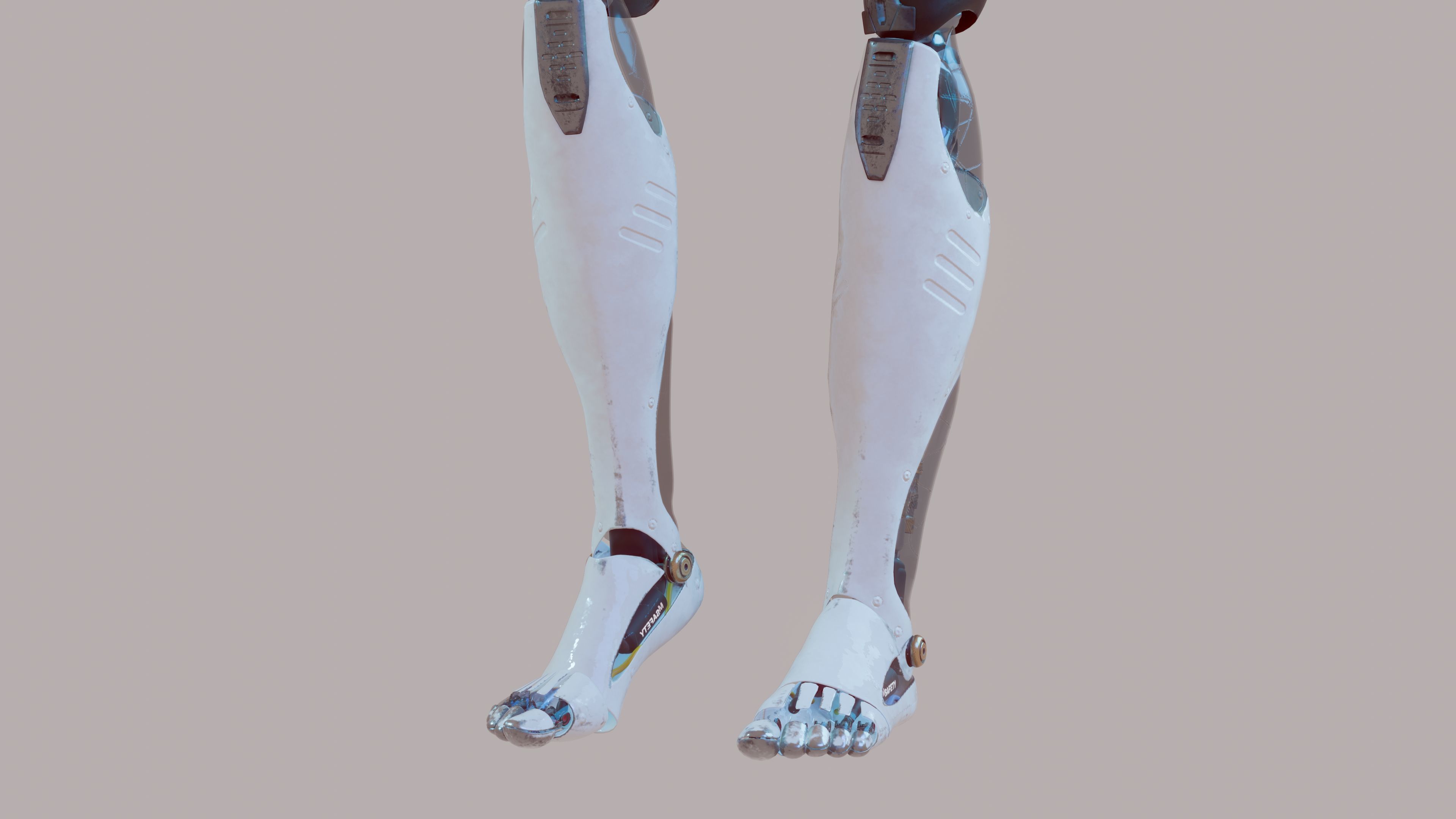Futuristic Female Robot  3D model_13