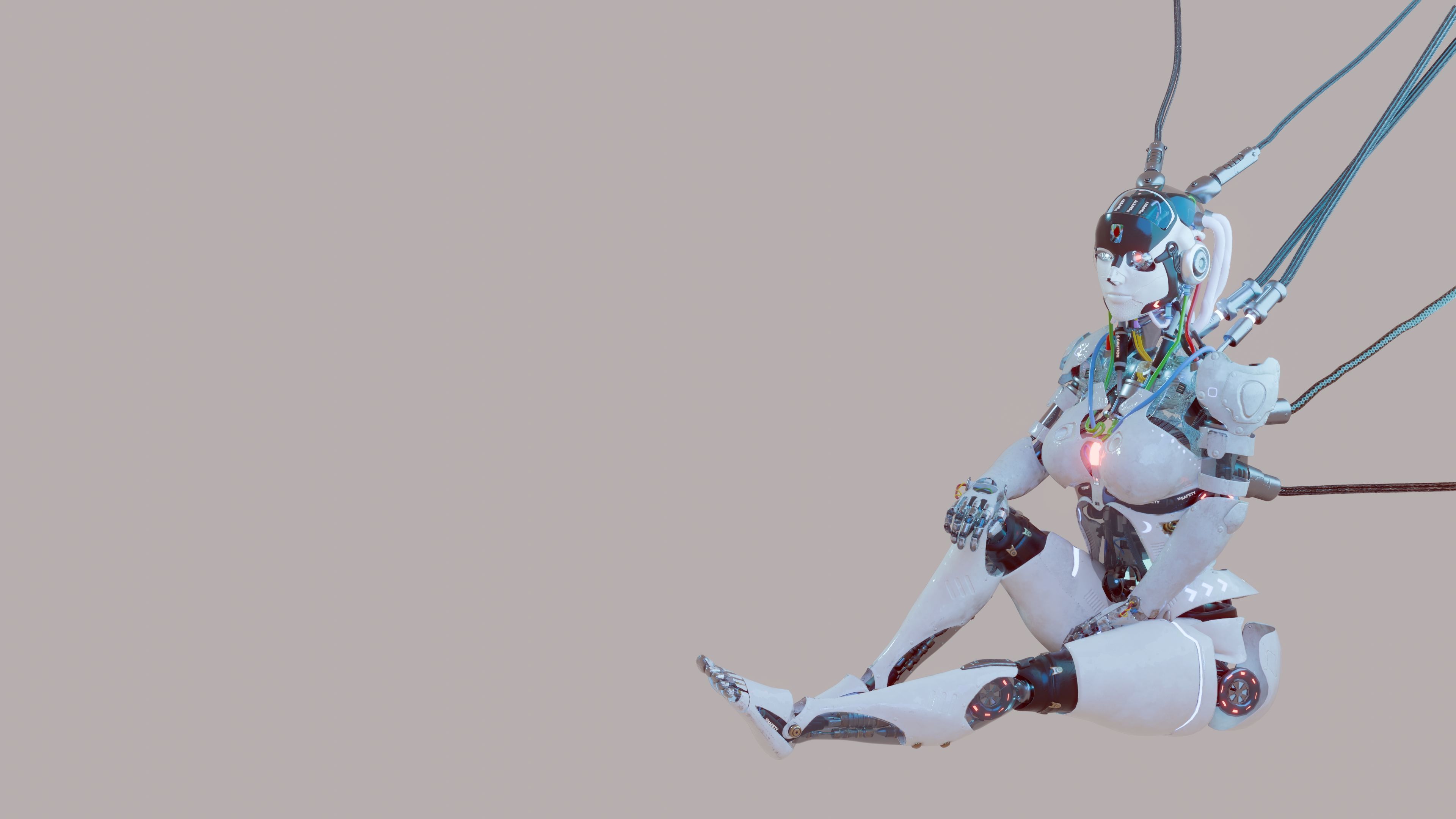 Futuristic Female Robot  3D model_15