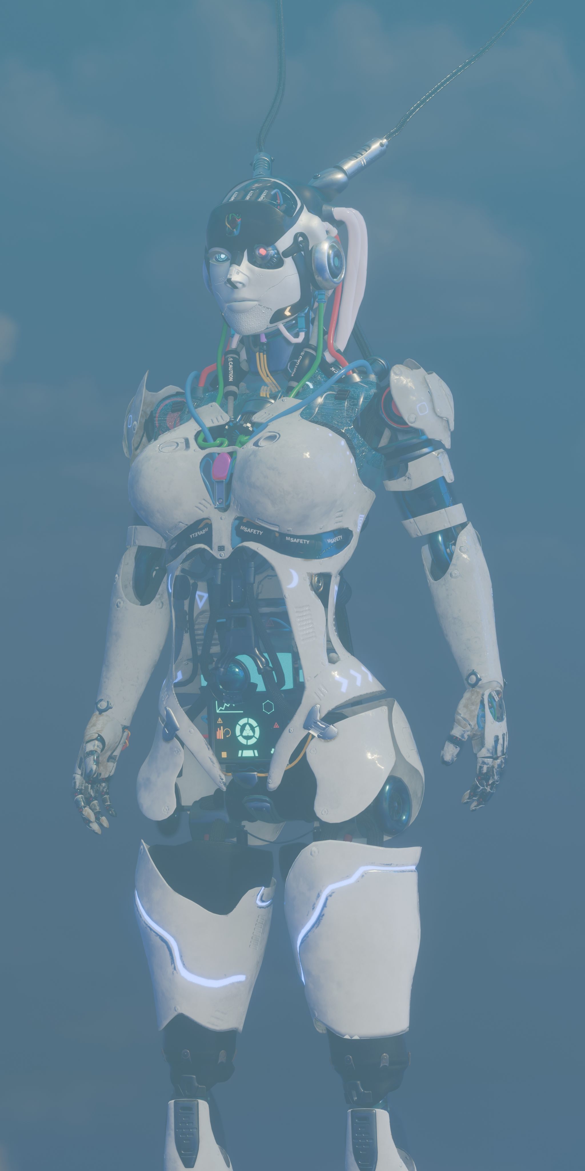 Futuristic Female Robot  3D model_6