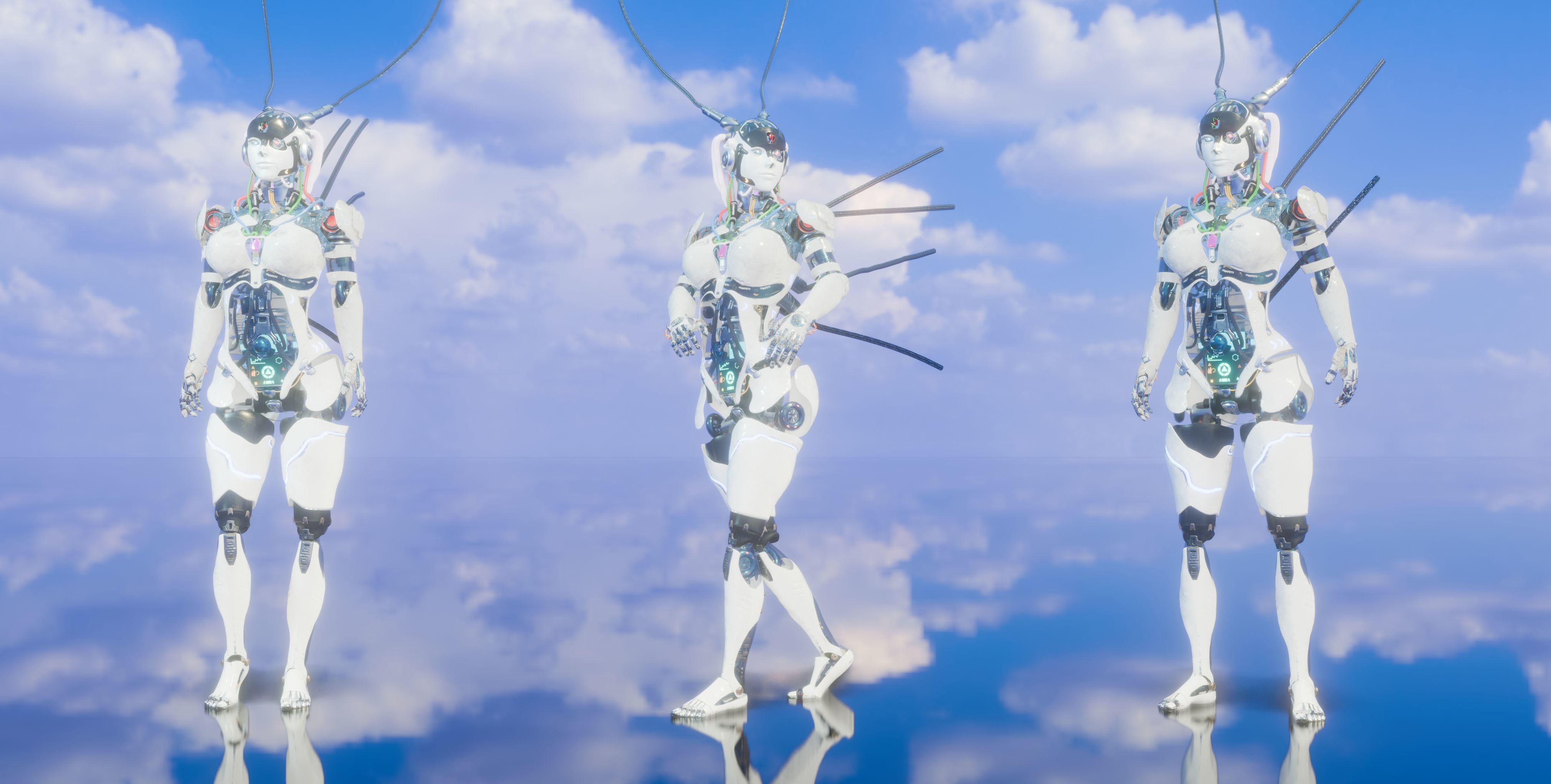 Futuristic Female Robot  3D model_18