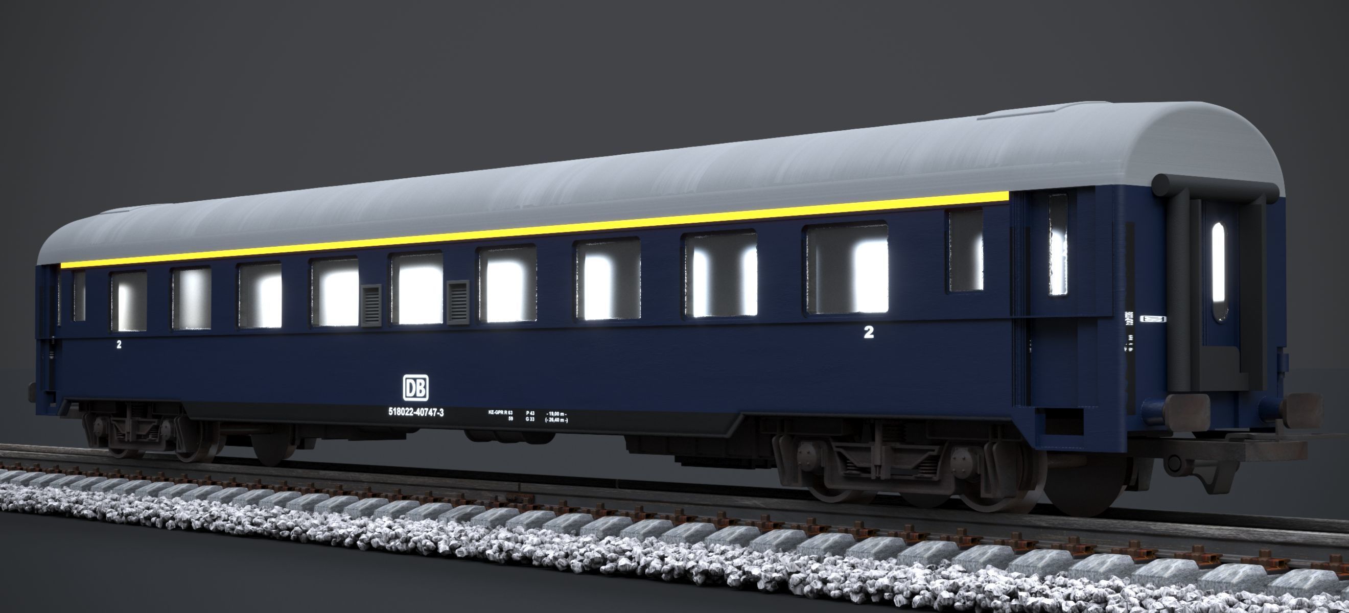 DB NAVY BLUE COACH KE-GPR-R-63 2023 3D model_6