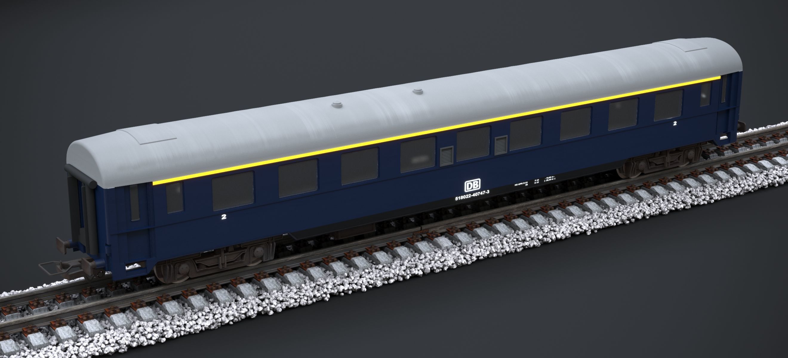 DB NAVY BLUE COACH KE-GPR-R-63 2023 3D model_2