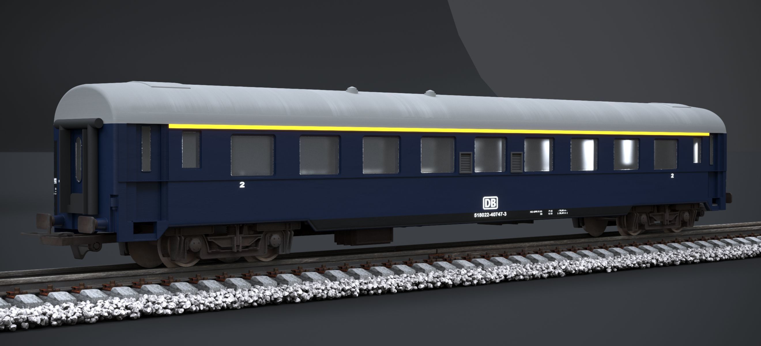 DB NAVY BLUE COACH KE-GPR-R-63 2023 3D model_4