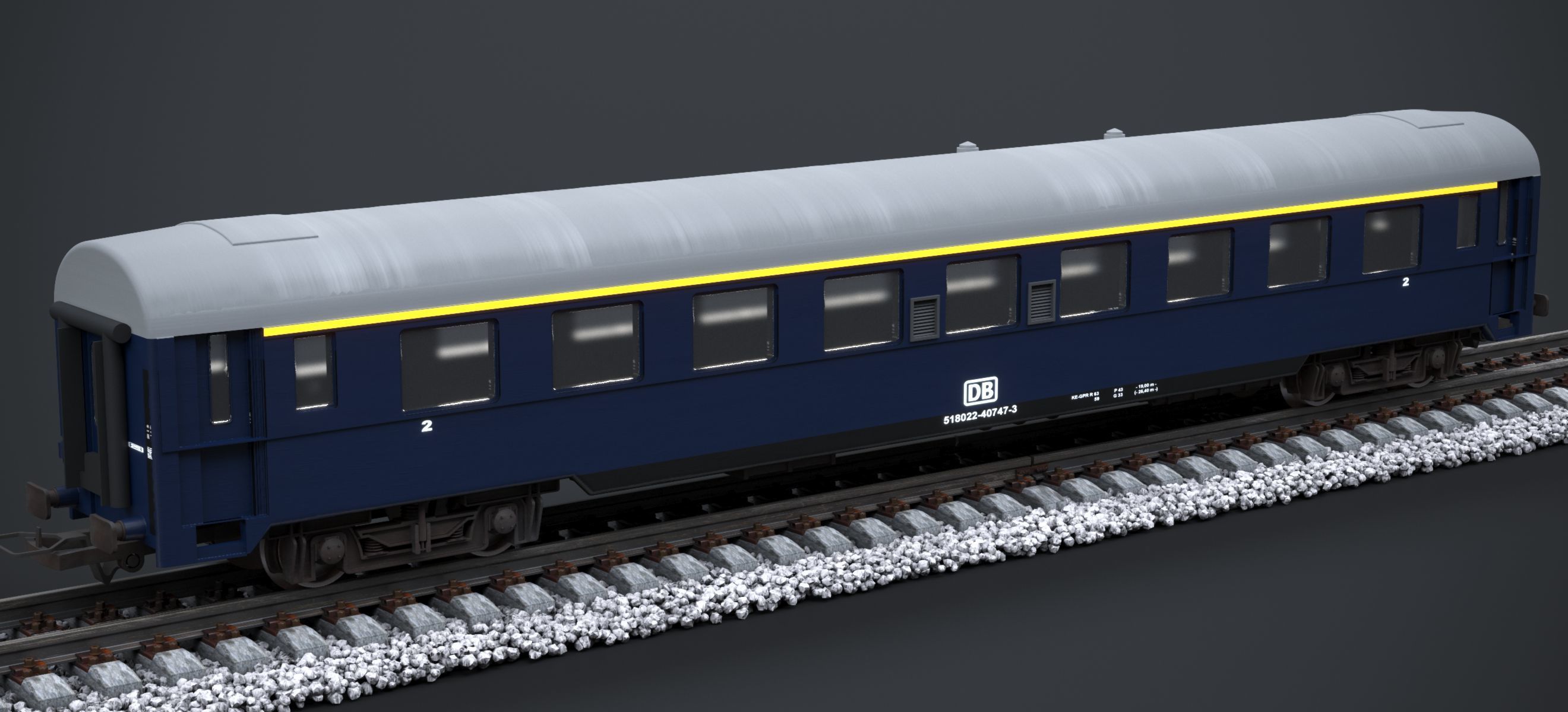 DB NAVY BLUE COACH KE-GPR-R-63 2023 3D model_7