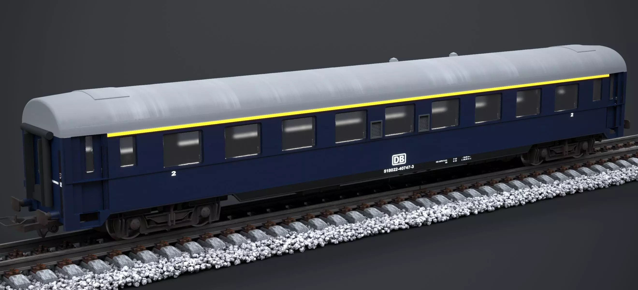 DB NAVY BLUE COACH KE-GPR-R-63 2023 3D model_0