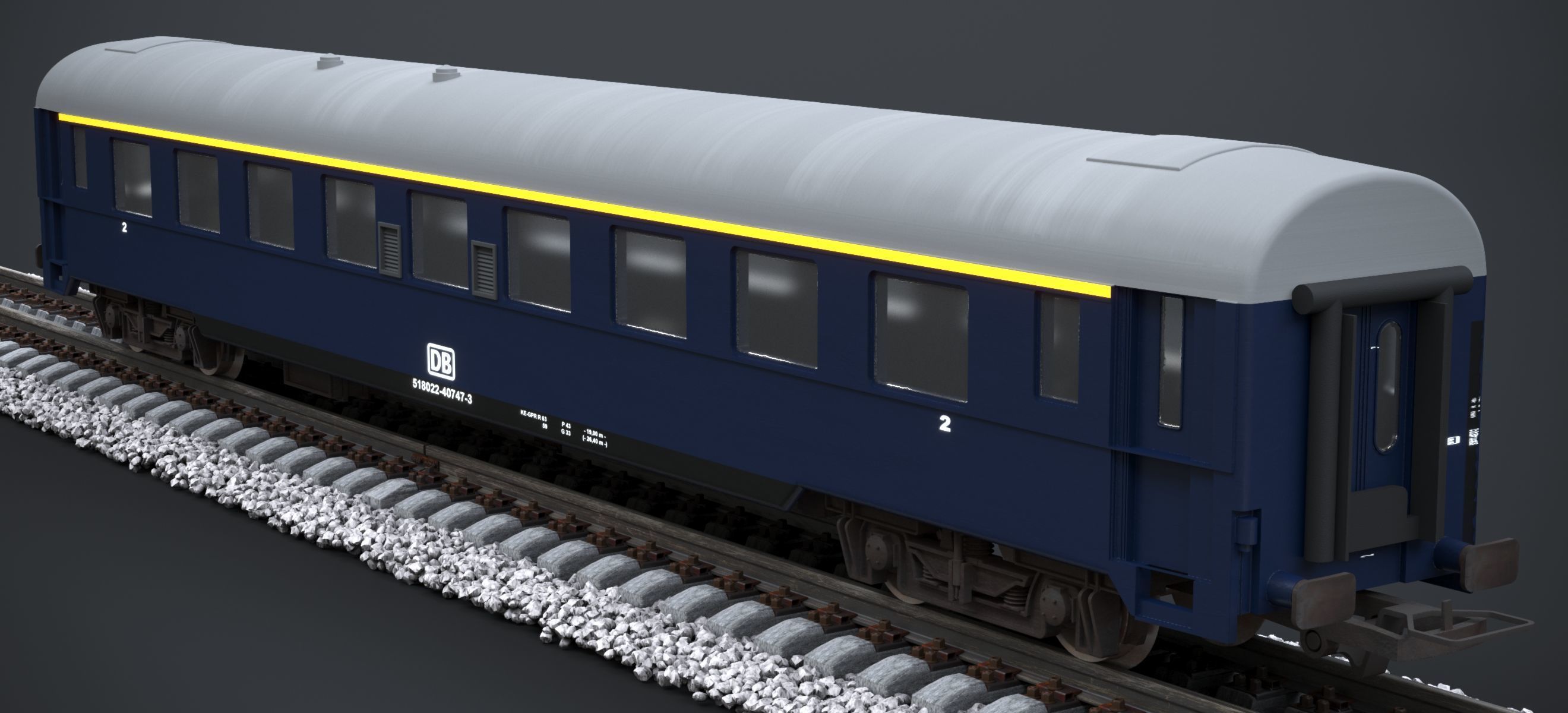 DB NAVY BLUE COACH KE-GPR-R-63 2023 3D model_1