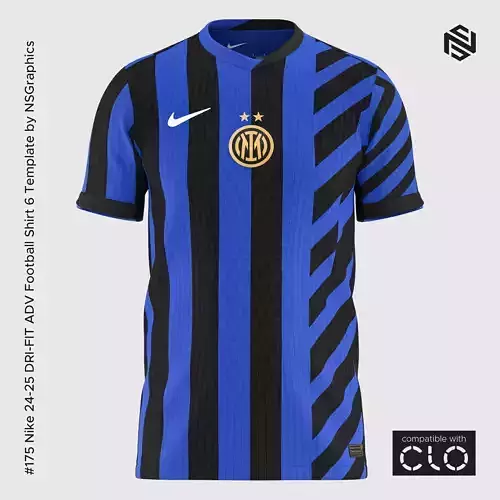 Nike 24-25 DRI-FIT ADV Football Shirt 6 Template for CLO 3D