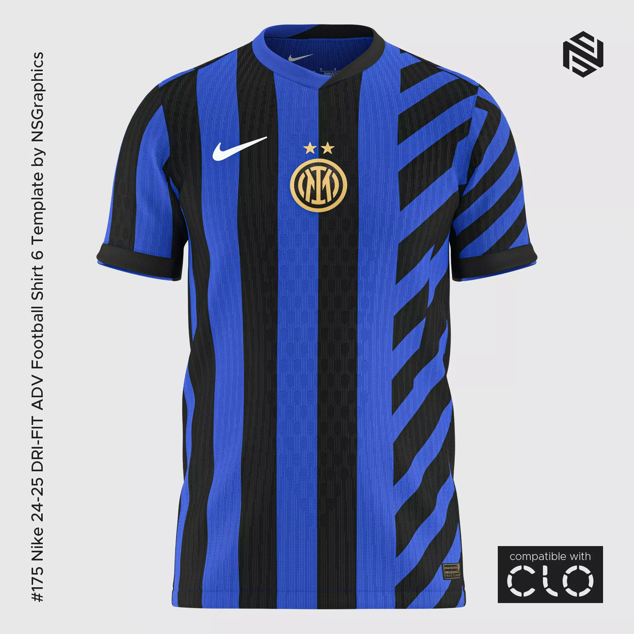 Nike 24-25 DRI-FIT ADV Football Shirt 6 Template for CLO 3D 3D model