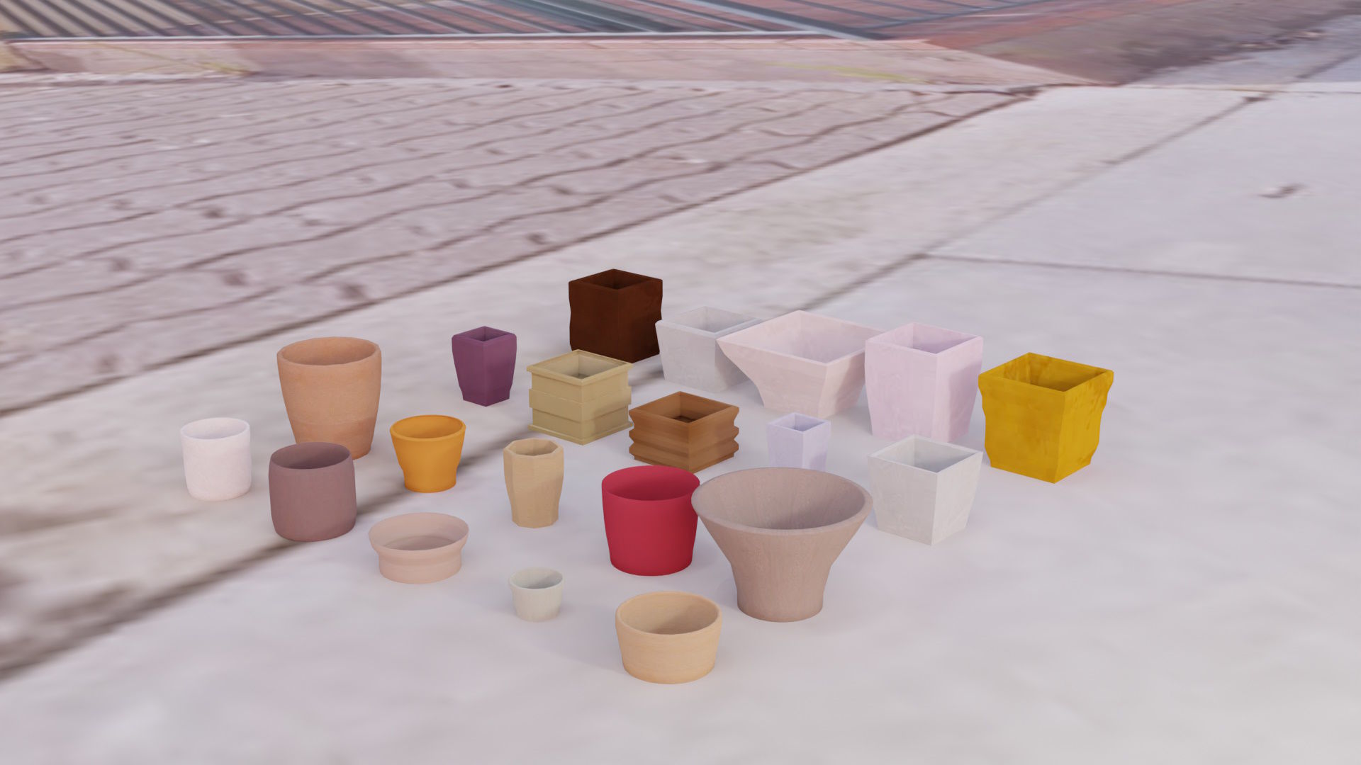 Garden Pot Pack 1 Free 3D model_10