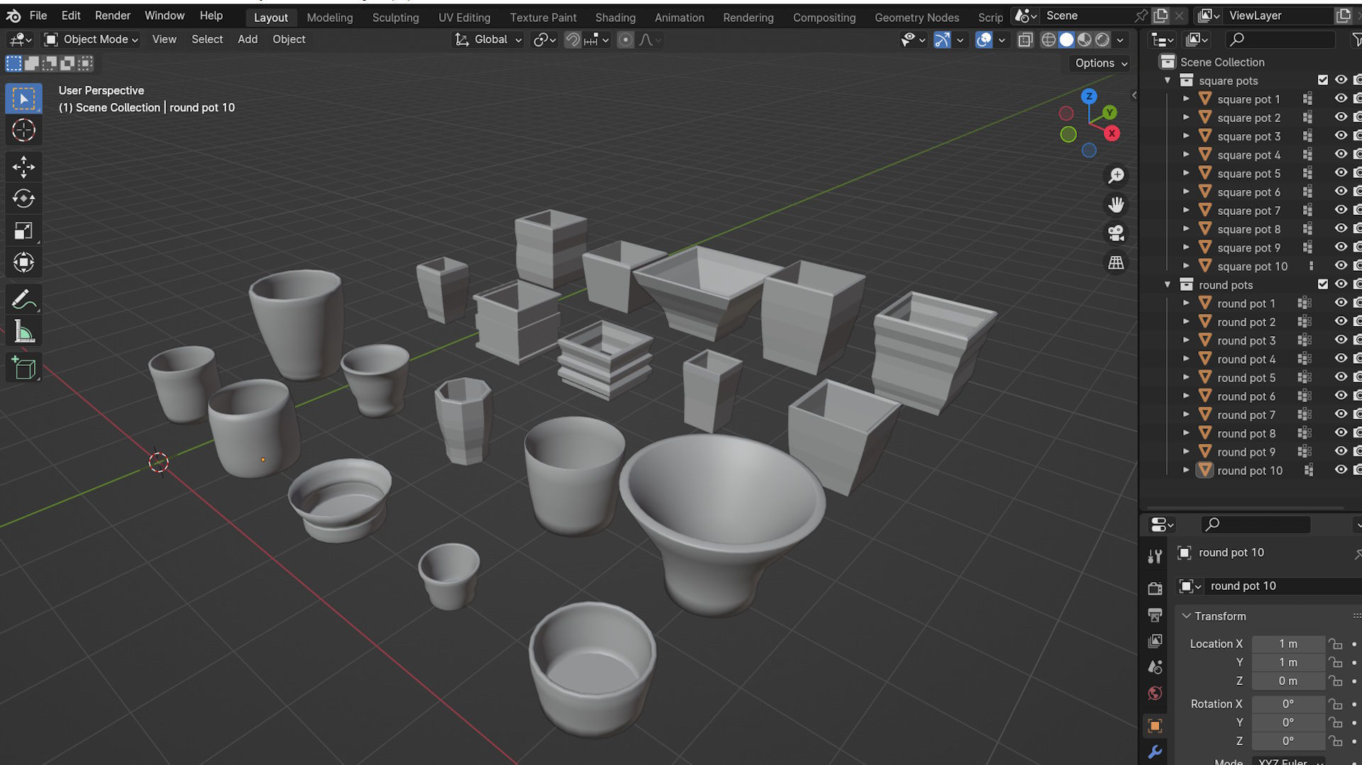 Garden Pot Pack 1 Free 3D model_7