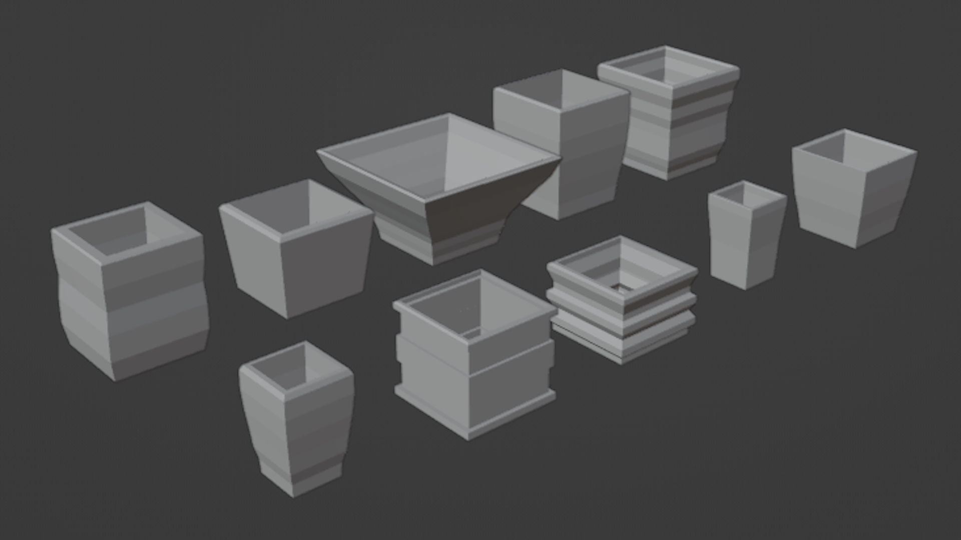 Garden Pot Pack 1 Free 3D model_4