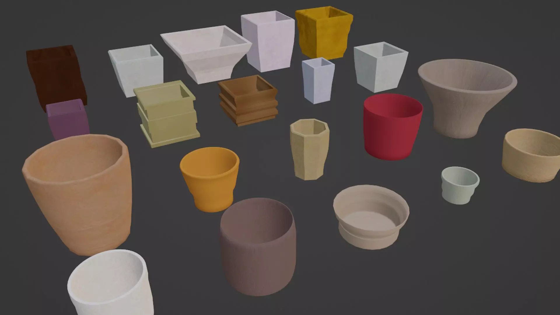 Garden Pot Pack 1 Free 3D model_0