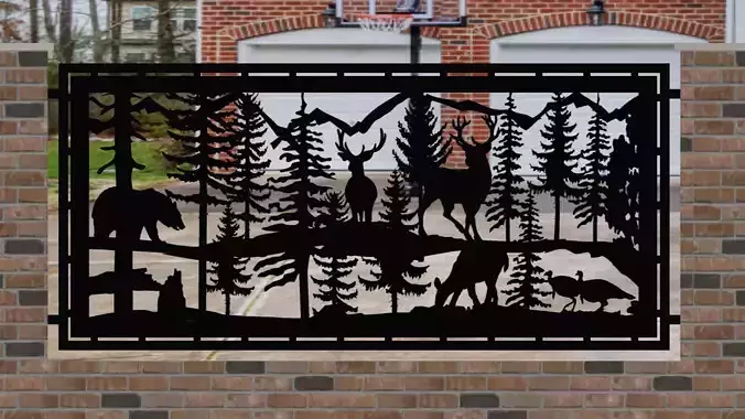 Turkeys-Bucks-Doe-Bear-24x48-cm - dxf file - laser cut